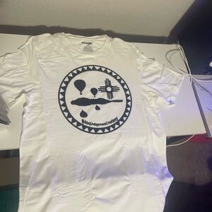 Hanes White Graphic Tee with Black Design